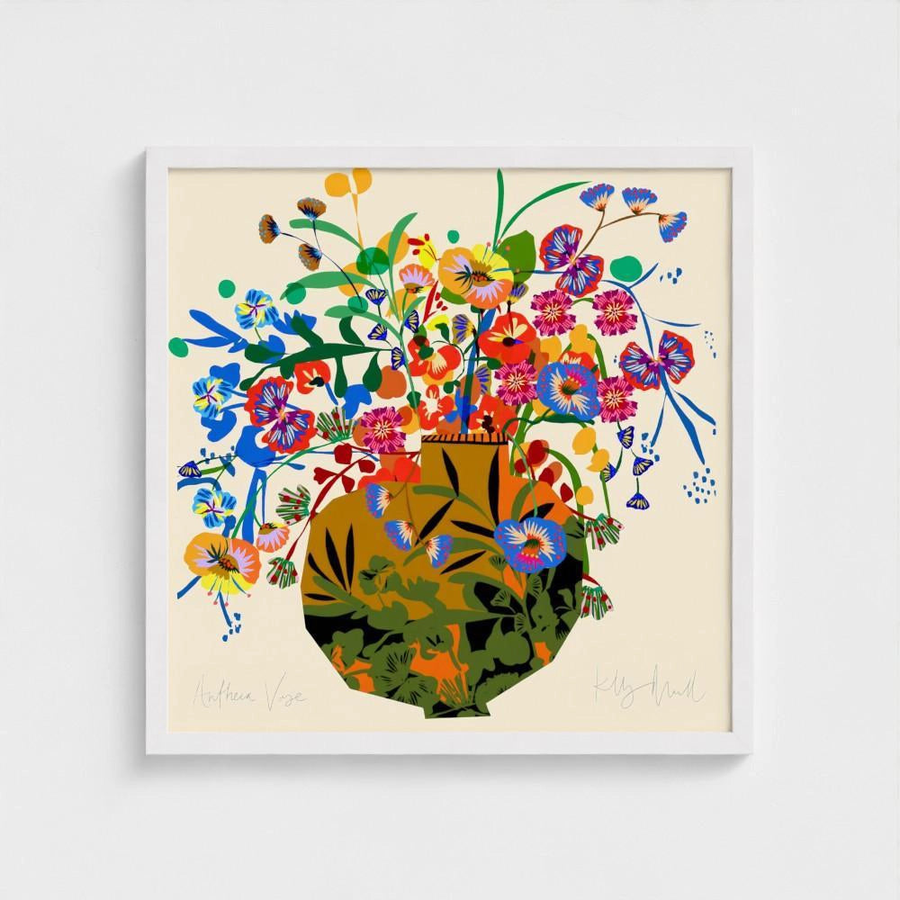 Antheia Vase fine art giclée print by Kitty McCall in White Frame