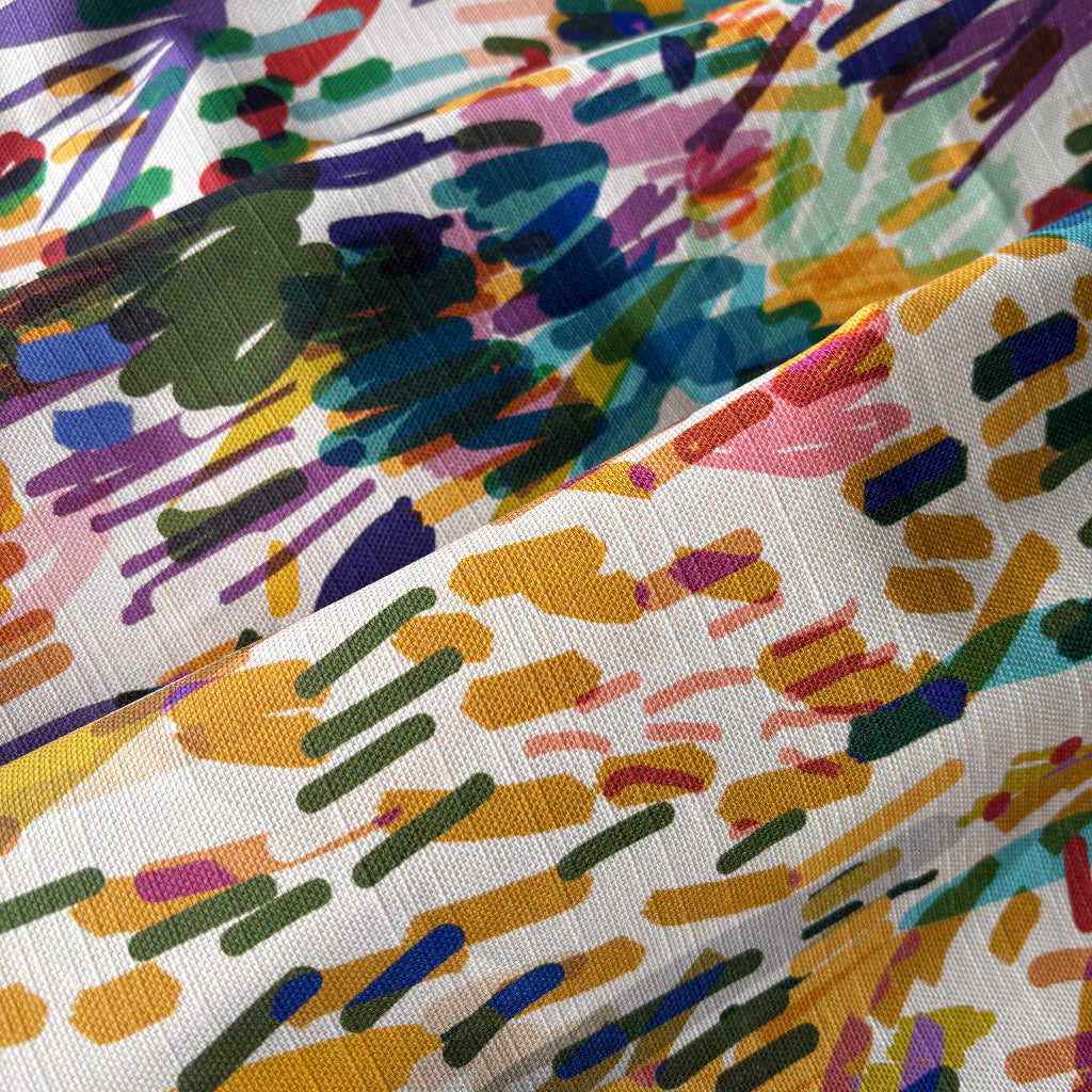 Close-up of colorful abstract patterned fabric