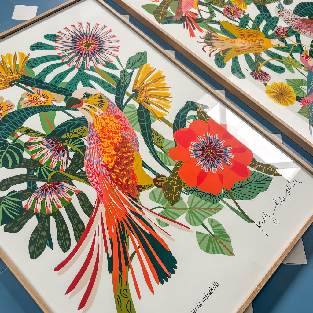 framed botanical flower wall art print by Kitty McCall