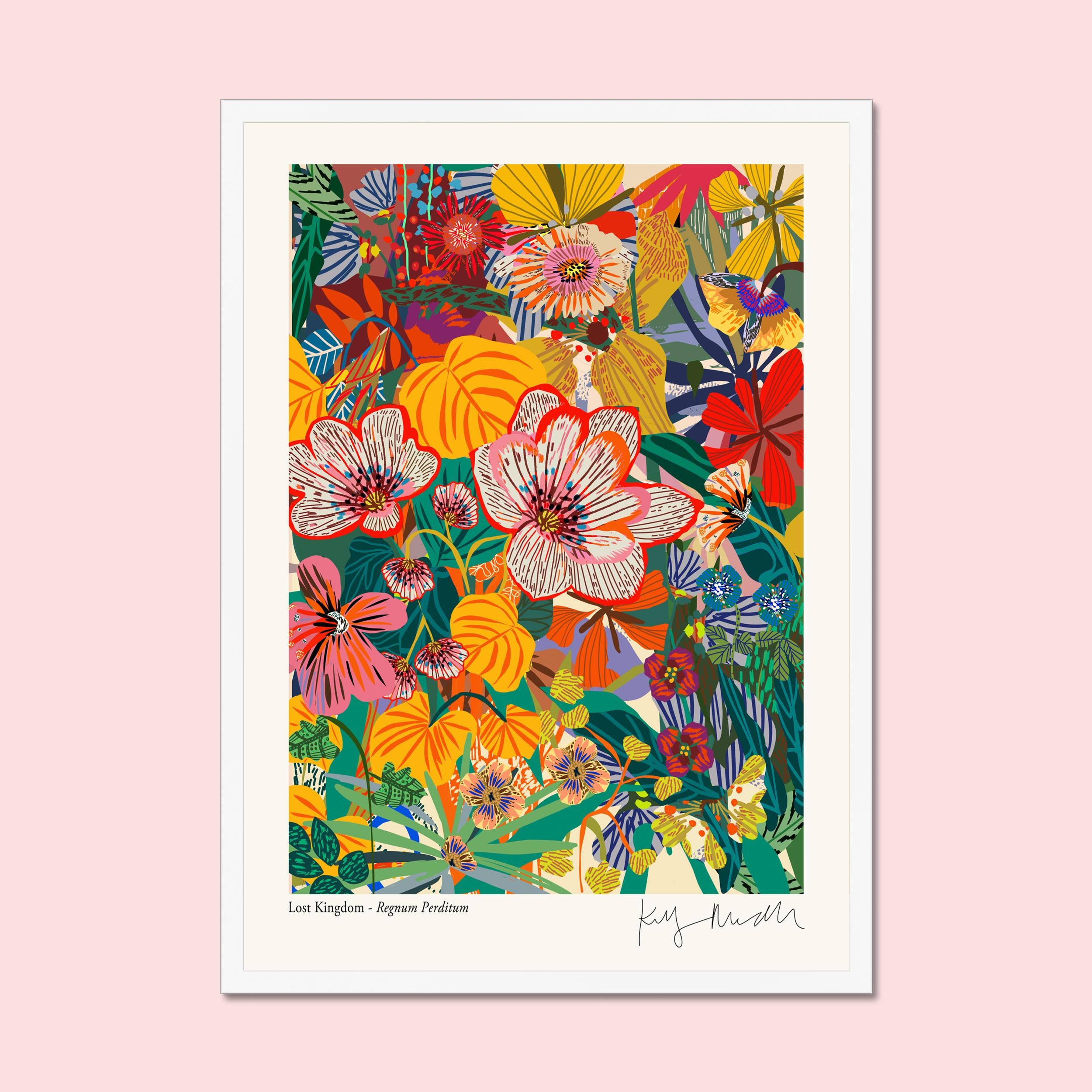 Regnum Perditum botanical art print in white frame
