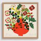 Folk Vase fine art print by Kitty McCall in a Natural  frame