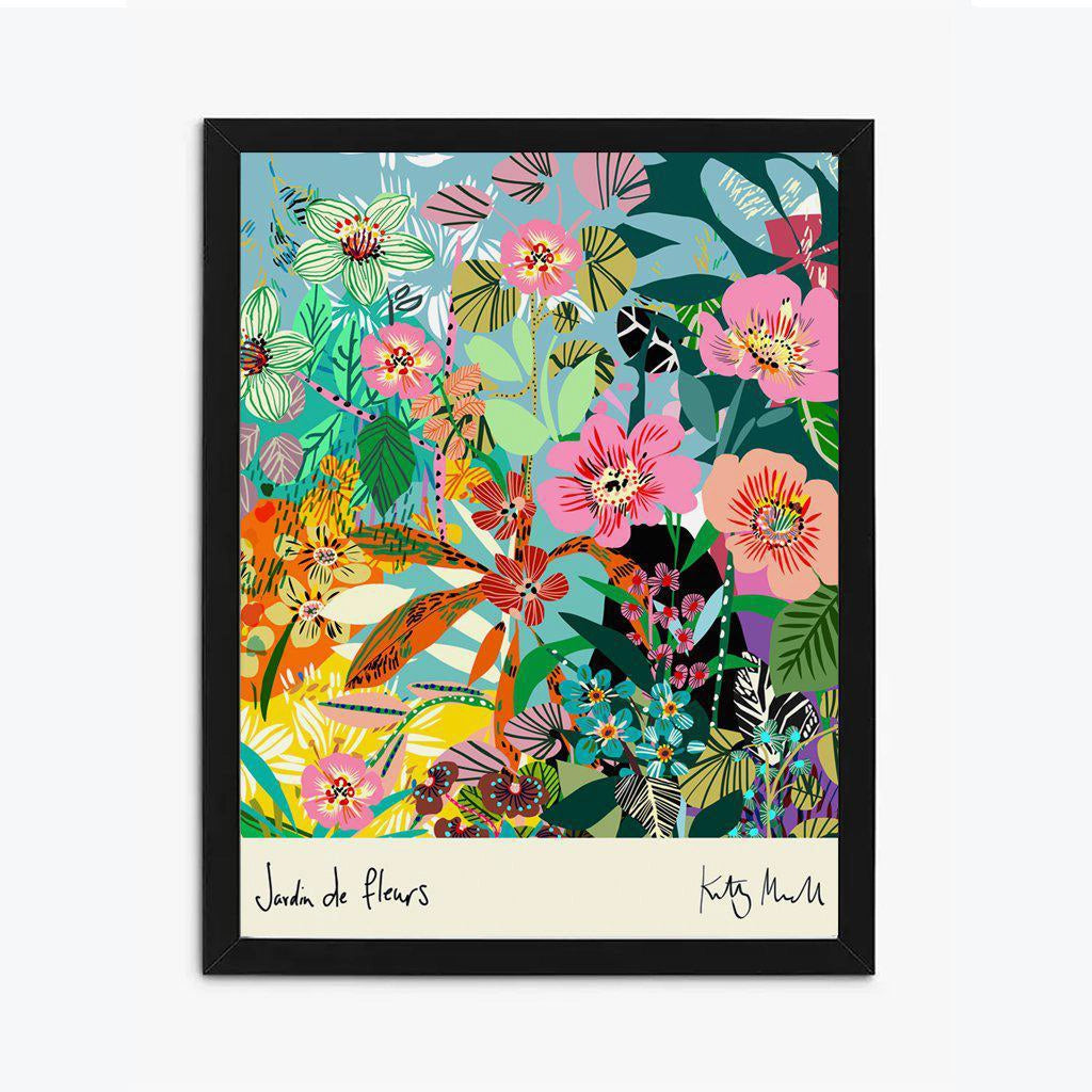 Jardin de Fleurs fine art print by Kitty McCall in a black frame