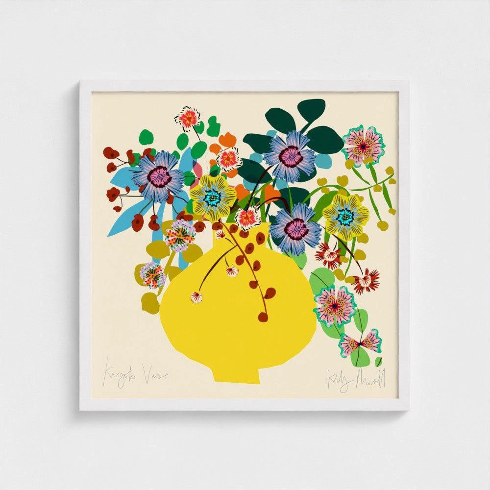 Kyoto Vase fine art print by Kitty McCall in a white frame