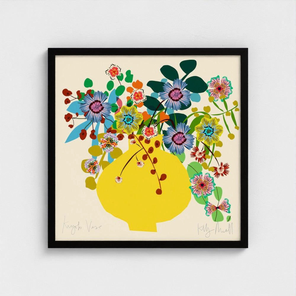 Kyoto Vase fine art print by Kitty McCall in a black frame