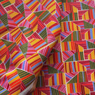Colorful geometric patterned fabric