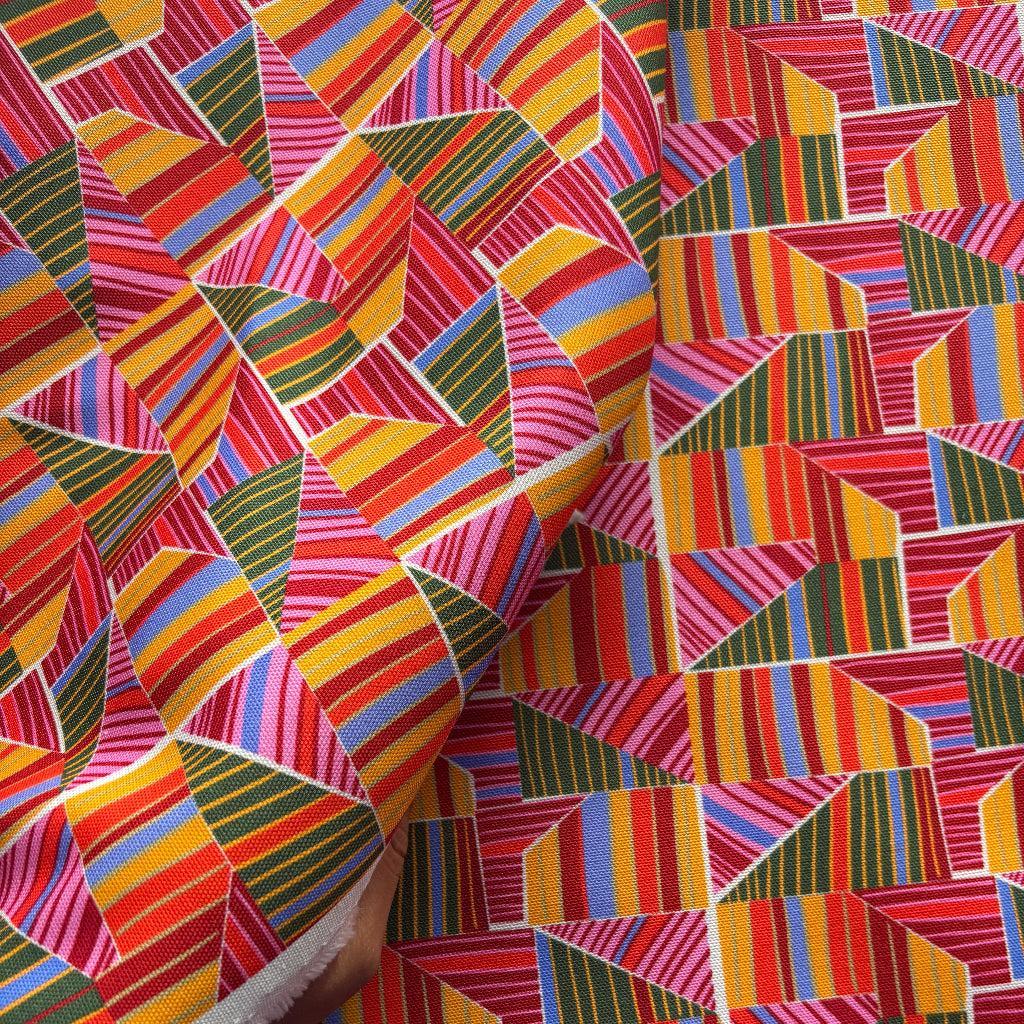 Colorful geometric patterned fabric