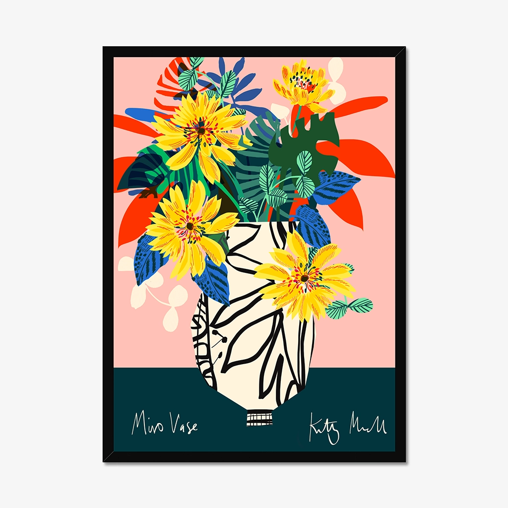 Miro Vase fine art print by Kitty McCall in a black frame