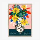 Miro Vase fine art print by Kitty McCall in a natural oak frame