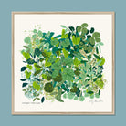 Viriditas Insurgens botanical art print in natural oak frame