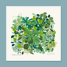 Viriditas Insurgens botanical art print in white frame