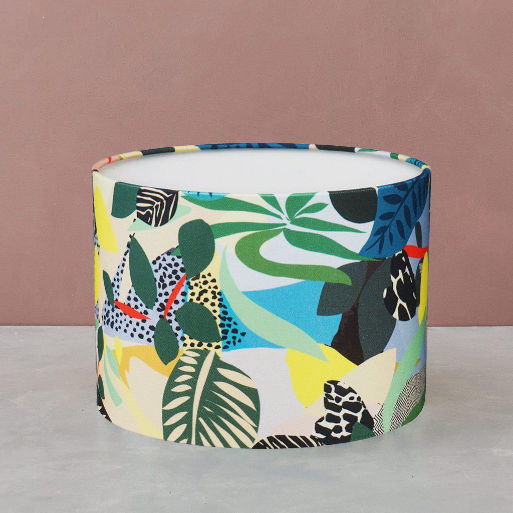 Tropical leaves Lampshade in Hockney fabric by Kitty McCall-Kitty McCall
